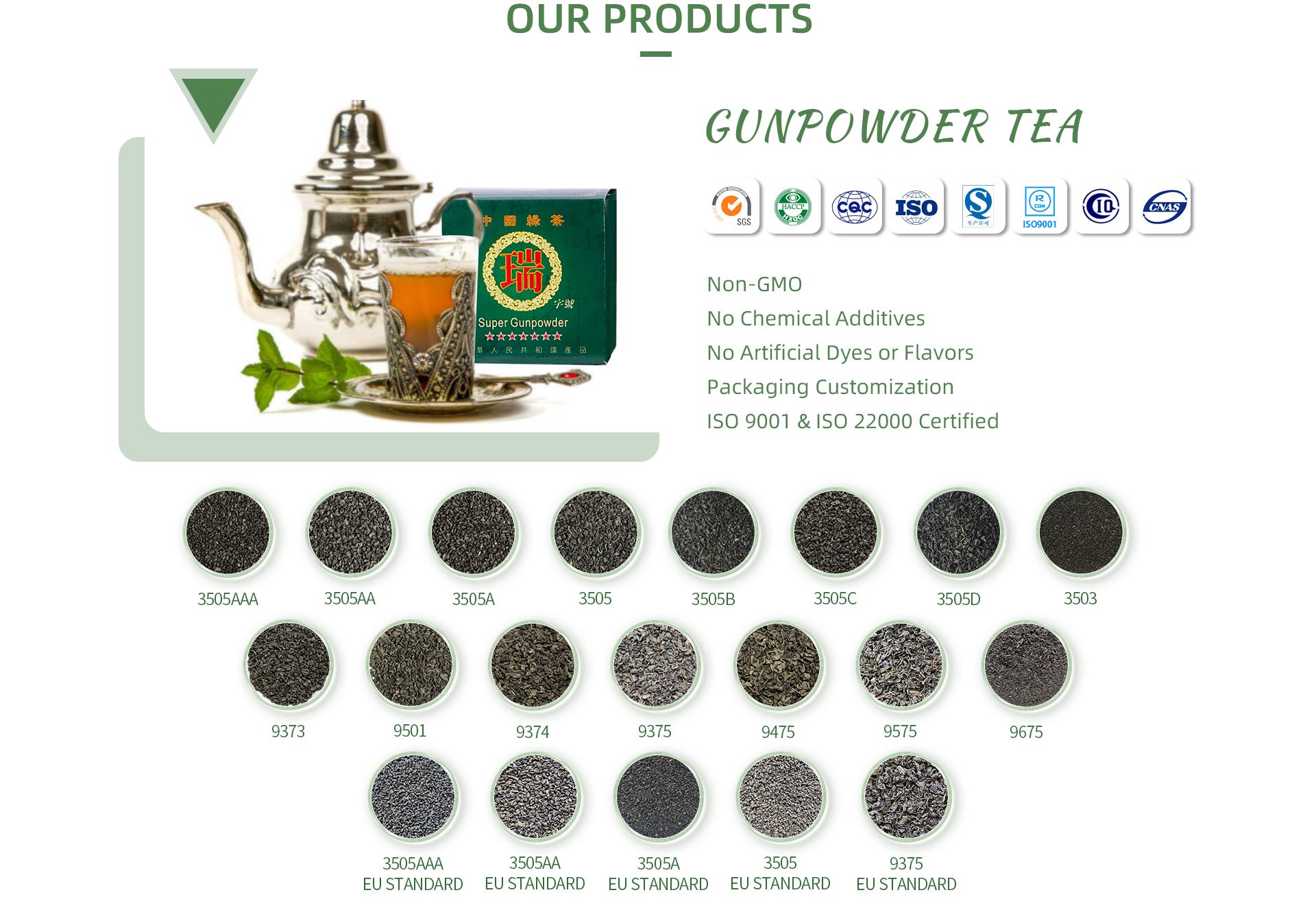 chinese gunpowder tea leaves